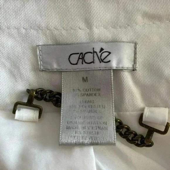 Cache Cropped Blazer Jacket Off White Size Medium M - Picture 2 of 9